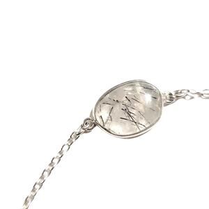 Rutilated Rainbow Moonstone Handcrafted 925 Sterling Silver Necklace 40"